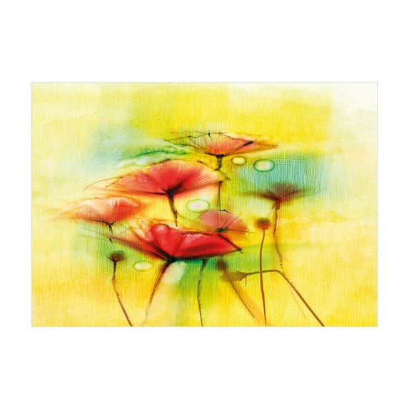 Ambesonne Flower Jigsaw Puzzle, Poppy Flowers Blossom, Heirloom-Quality Fun Activity for Family Durable Cardboard, 1000 pcs, Yellow Red