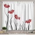 thumbnail image 1 of Ambesonne Flower Kitchen Curtains, Modern Floral Petals, 55"x39", Red and Black, 1 of 2