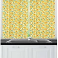 thumbnail image 1 of Ambesonne Flower Kitchen Curtains, Old Fashion Spring Theme, 55"x45", Dark Coral Sea Green, 1 of 1
