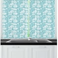 thumbnail image 1 of Ambesonne Flower Kitchen Curtains, Pastel Style Swirling Roses, 55"x45", Pale Turquoise and White, 1 of 1