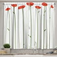 thumbnail image 1 of Ambesonne Flower Kitchen Curtains, Red Poppies on Spring, 55"x45", Vermilion Green, 1 of 3
