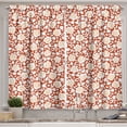 thumbnail image 1 of Ambesonne Flower Kitchen Curtains, Spring Composition Simple, 55"x39", Rust and White, 1 of 3