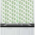 thumbnail image 1 of Ambesonne Flower Kitchen Curtains, Watercolor Cactus Plant, 55"x39", Fern Green Pink, 1 of 2