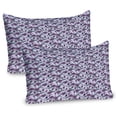 thumbnail image 1 of Ambesonne Flower Pillow Sham 2 Pack, Funky Floral Pattern Violet, 30"x20", Pastel Purple and Multicolor, 1 of 3