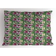 thumbnail image 1 of Ambesonne Flower Pillow Sham, Aquarelle Lily Garden, 26" X 20", Magenta Hunter Green, 1 of 2