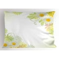thumbnail image 1 of Ambesonne Flower Pillow Sham, Daisies Sun Like Art Print, 36" X 20", White and Yellow, 1 of 2
