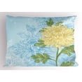 thumbnail image 1 of Ambesonne Flower Pillow Sham, Romantic Chrysanthemum, 26" X 20", Pale Yellow Olive Green, 1 of 2
