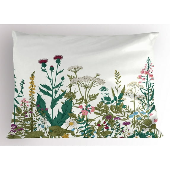 Ambesonne Flower Pillow Sham, Spring Garden Hydrangeas, 26" X 20", Multicolor