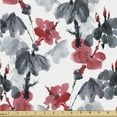thumbnail image 1 of Ambesonne Flower Print Fabric by the Yard Upholstery, Spring Floral Pattern, 3 Yards, Pale Ruby Dimgray, 1 of 5