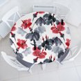 thumbnail image 1 of Ambesonne Flower Print Fitted Round Tablecloth, Spring Floral Pattern, 40"- 44" Diameter, Pale Ruby Dimgray, 1 of 5