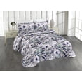 thumbnail image 1 of Ambesonne Flower Print Quilted Bedspread Set 3 Pcs, Floral Botany Pattern, King, Mauve Sea Green Quartz, 1 of 4