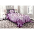 thumbnail image 1 of Ambesonne Flower Quilted Bedspread Set 2 Pcs, Fresh Spring Gardening, Twin Size, Violet and Pale Lilac, 1 of 3