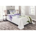 thumbnail image 1 of Ambesonne Flower Quilted Bedspread Set 2 Pcs, Romantic Summer, Twin Size, White Violet Green, 1 of 3