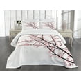 thumbnail image 1 of Ambesonne Flower Quilted Bedspread Set 3 Pcs, Cherry Branch Floral, Queen Size, Pink Black, 1 of 5