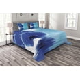thumbnail image 1 of Ambesonne Flower Quilted Bedspread Set 3 Pcs, Orchid Floral Design, King Size, Violet Blue White, 1 of 3