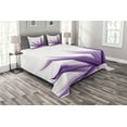 thumbnail image 1 of Ambesonne Flower Quilted Bedspread Set 3 Pcs, Purple Ombre Lotus Art, King Size, Purple and White, 1 of 5