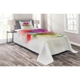 thumbnail image 1 of Ambesonne Flower Quilted Coverlet 2 Pcs, Blooming Orchid Pastel, Twin Size, Multicolor, 1 of 2