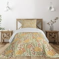 thumbnail image 1 of Ambesonne Flower Quilted Coverlet 2 Pcs, Old Vintage Ivy Lilacs, Twin Size, Multicolor, 1 of 4