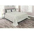 thumbnail image 1 of Ambesonne Flower Quilted Coverlet 3 Pcs, Mosaic Tiles, King Size, White, 1 of 2