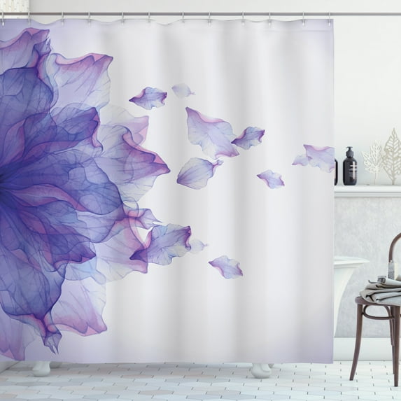 Ambesonne Flower Shower Curtain, Abstract Modern Water, 69"Wx75"L, Lilac and Pink