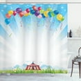 thumbnail image 1 of Ambesonne Flower Shower Curtain, Balloon Clear Sky Travel, 69"Wx70"L, Multicolor, 1 of 4