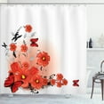 thumbnail image 1 of Ambesonne Flower Shower Curtain, Cartoon Poppy Fresh Art, 69"Wx75"L, Red White Black, 1 of 5