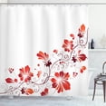thumbnail image 1 of Ambesonne Flower Shower Curtain, Floral Petal Ornaments, 69"Wx75"L, Red White, 1 of 5
