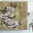 thumbnail image 1 of Ambesonne Flower Shower Curtain, Grunge Composition Roses Art, 69"Wx70"L, Pale Yellow, 1 of 4