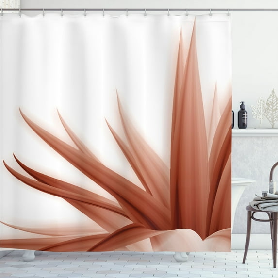 Ambesonne Flower Shower Curtain, Ombre Leaves Watercolor Art, 69"Wx70"L, Pale Rust
