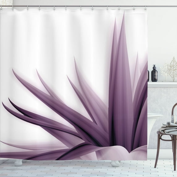 Ambesonne Flower Shower Curtain, Ombre Leaves Watercolor Art, 69"Wx75"L, Eggplant