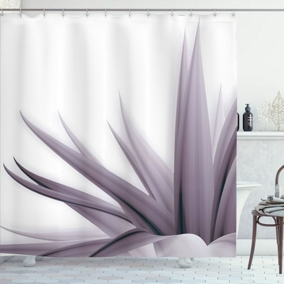 Ambesonne Flower Shower Curtain, Ombre Leaves Watercolor Art, 69"Wx75"L, Mauve Coconut