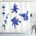thumbnail image 1 of Ambesonne Flower Shower Curtain, Oriental Art, 69"Wx70"L, Dark Violet, 1 of 5