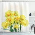 thumbnail image 1 of Ambesonne Flower Shower Curtain, Paint of Daffodils Bouquet, 69"Wx84"L, Yellow Green, 1 of 5