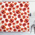 thumbnail image 1 of Ambesonne Flower Shower Curtain, Poppies Garden Floral, 69"Wx70"L, Scarlet White Red, 1 of 5