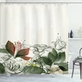 thumbnail image 1 of Ambesonne Flower Shower Curtain, Retro Floral Hibiscus Print, 69"Wx70"L, Reseda Green, 1 of 4