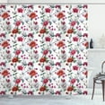 thumbnail image 1 of Ambesonne Flower Shower Curtain, Romantic Magnolia Nature, 69"Wx84"L, White Red Pink, 1 of 5