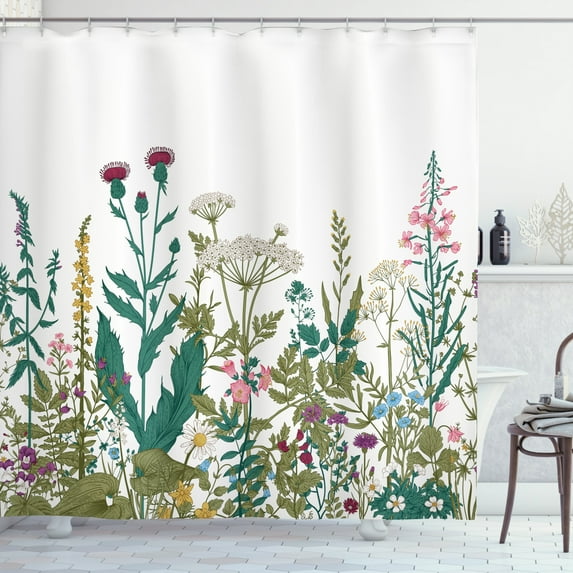 Ambesonne Flower Shower Curtain, Spring Garden Hydrangeas, 69"Wx75"L, Multicolor