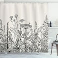 thumbnail image 1 of Ambesonne Flower Shower Curtain, Wildflower Botanical Country, 69"Wx70"L, Pale Eggshell Dark Grey, 1 of 5
