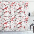 thumbnail image 1 of Ambesonne Flower Shower Curtain, Windy April Weather, 69"Wx84"L, Coral Black, 1 of 5