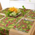 thumbnail image 1 of Ambesonne Flower Table Runner & Placemats, Endemic Flower Botany Art, Placemat 4 pcs + Runner 12"x72", Apple Green Dark Coral, 1 of 2