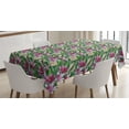 thumbnail image 1 of Ambesonne Flower Tablecloth Rectangular Table Cover, Aquarelle Lily Garden, 60"x90", Magenta Hunter Green, 1 of 4