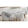 thumbnail image 1 of Ambesonne Flower Tablecloth Rectangular Table Cover, Curvy Dotted Branches, 60"x84", Red Black White, 1 of 4