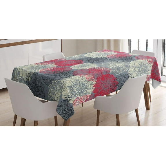 Ambesonne Flower Tablecloth Rectangular Table Cover, Hand Drawn Floral Art, 60"x90", Multicolor
