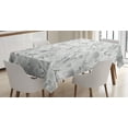 thumbnail image 1 of Ambesonne Flower Tablecloth Rectangular Table Cover, Monochrome Bouquet Leaf, 52"x70", Pale Grey Grey and White, 1 of 3