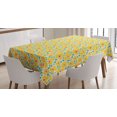 thumbnail image 1 of Ambesonne Flower Tablecloth Rectangular Table Cover, Old Fashion Spring Theme, 60"x84", Dark Coral Sea Green, 1 of 4