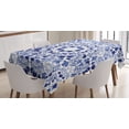 thumbnail image 1 of Ambesonne Flower Tablecloth Rectangular Table Cover, Oriental Boho, 60"x84", Blue, 1 of 4