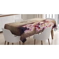 thumbnail image 1 of Ambesonne Flower Tablecloth Rectangular Table Cover, Spring Blossom on Wood, 60"x84", Pink Brown, 1 of 3