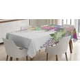 thumbnail image 1 of Ambesonne Flower Tablecloth Rectangular Table Cover, Vintage Boho Inspiration, 60"x84", White Violet, 1 of 4