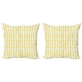 thumbnail image 1 of Ambesonne Flower Throw Pillow Cover 2 Pack, Abstract Little Daffodils, 24", Champagne Yellow, 1 of 2