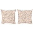 thumbnail image 1 of Ambesonne Flower Throw Pillow Cover 2 Pack, Botanical Summertime Nature, 24", Dark Coral Coconut, 1 of 2